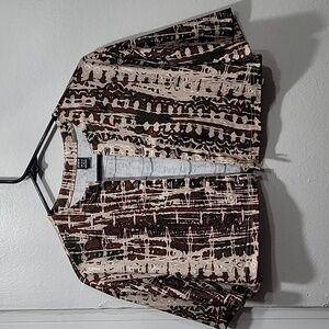 Drop Shoulder Chain Front Graphic Print Crop Top